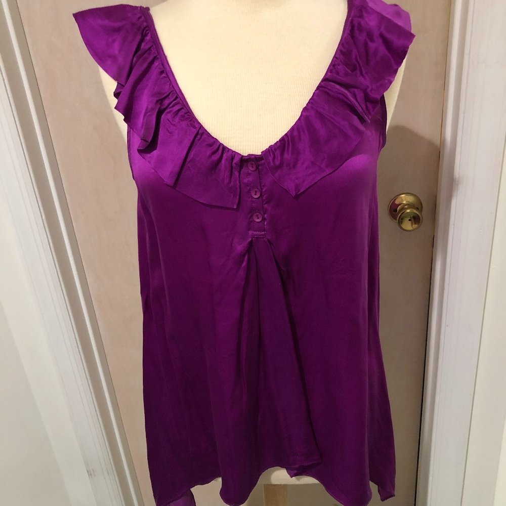 Tas Sleeveless Purple Silk Top